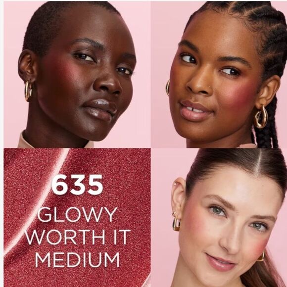 🦋Pick 5/$25 LOREAL 635 GLOWY WORTH IT MEDIUM LUMI LE LIQUID BLUSH NEW FULLSZ - Picture 3 of 5